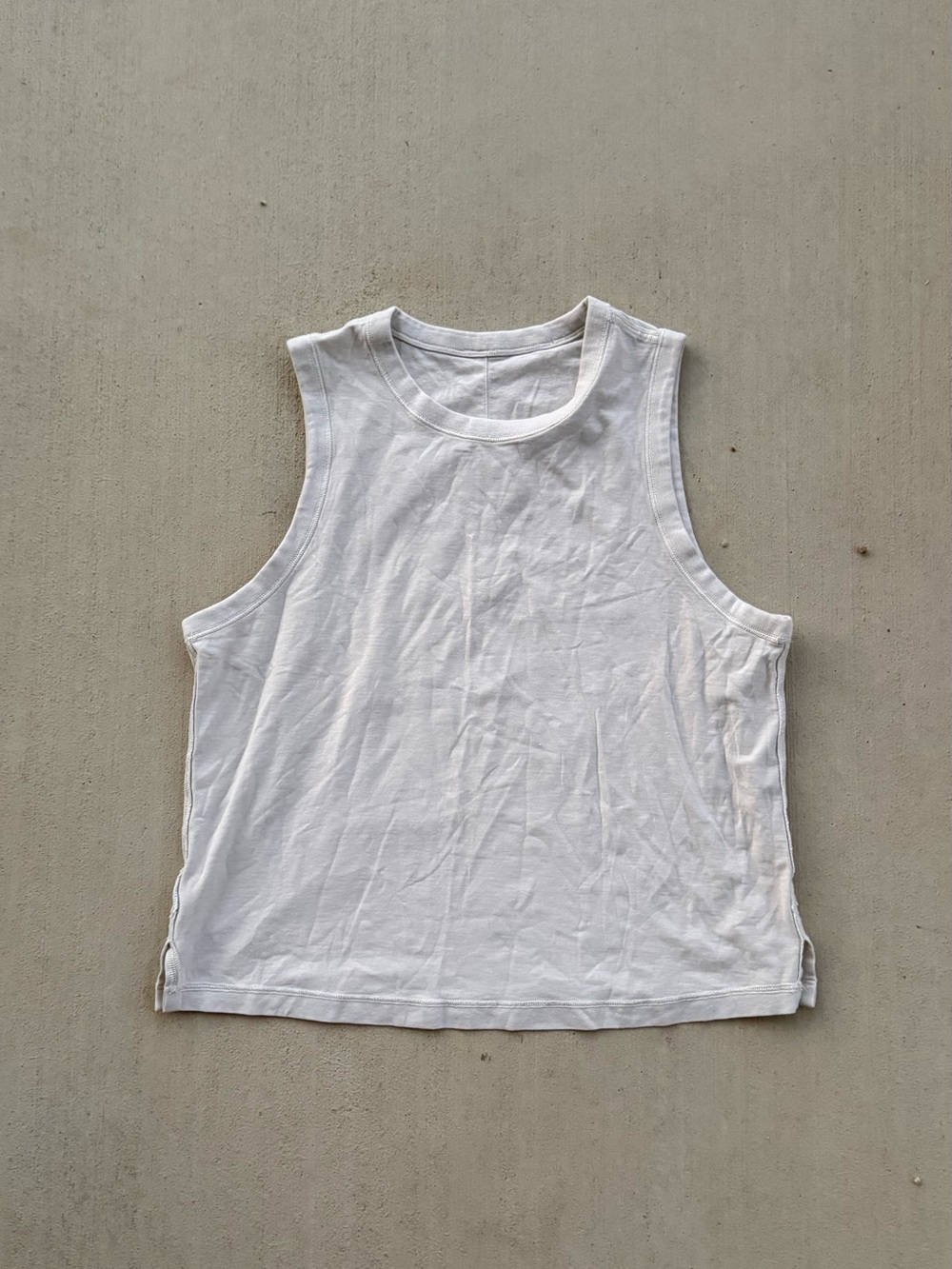 lululemon athletica White Crewneck Muscle Tank